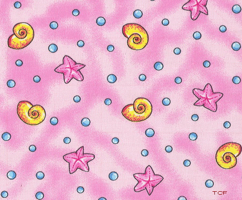 Starfish Snails Bubbles Shaded Pink